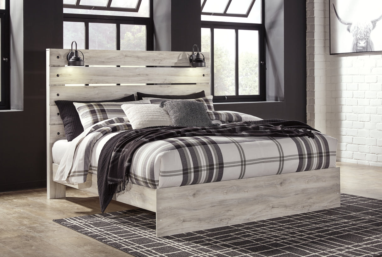 Cambeck Whitewash King Panel Bed, Dresser and 2 Nightstands from Ashley - Luna Furniture