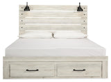 Cambeck Whitewash King Storage Panel Bed from Ashley Furniture - Luna Furniture