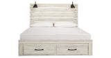 Cambeck Whitewash King Storage Panel Bed from Ashley Furniture - Luna Furniture