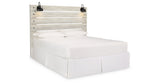 Cambeck King Panel Headboard Bed with Mirrored Dresser, Chest and 2 Nightstands in Whitewash from Ashley Furniture - Luna Furniture