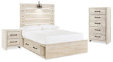 Cambeck Whitewash Storage Youth Platform Bedroom Set with 4 Drawers from Ashley - Luna Furniture