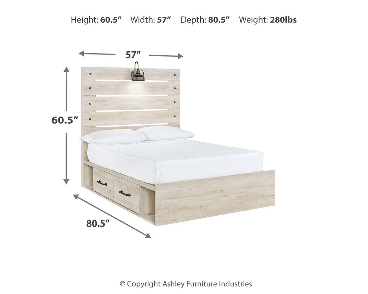 Cambeck Whitewash Full Storage Platform Bed with 4 Drawers from Ashley Furniture - Luna Furniture