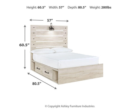 Cambeck Whitewash Full Storage Platform Bed with 4 Drawers from Ashley Furniture - Luna Furniture