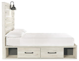 Cambeck Whitewash Full Panel Bed with Storage, Dresser, Mirror and Nightstand from Ashley Furniture - Luna Furniture