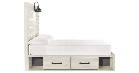 Cambeck Whitewash Full Panel Bed with Storage, Dresser, Mirror and Nightstand from Ashley Furniture - Luna Furniture