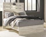 Cambeck Full Panel Bed with Mirrored Dresser, Chest and 2 Nightstands in Whitewash from Ashley Furniture - Luna Furniture