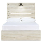 Cambeck Full Panel Bed with Mirrored Dresser, Chest and 2 Nightstands in Whitewash from Ashley - Luna Furniture