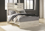 Cambeck Full Panel Bed with Mirrored Dresser, Chest and 2 Nightstands in Whitewash from Ashley Furniture - Luna Furniture