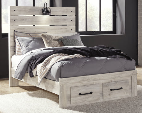Cambeck Whitewash Full Panel Bed, Dresser, Mirror and Nightstand from Ashley - Luna Furniture