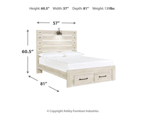 Cambeck Whitewash Full Panel Bed, Dresser and Nightstand from Ashley Furniture - Luna Furniture