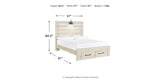 Cambeck Whitewash Full Storage Panel Bed from Ashley Furniture - Luna Furniture