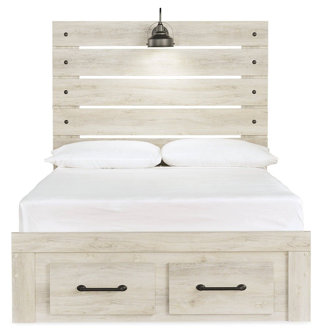 Cambeck Whitewash Full Panel Bed, Dresser, Mirror and Nightstand from Ashley Furniture - Luna Furniture