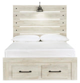 Cambeck Whitewash Full Storage Panel Bed from Ashley Furniture - Luna Furniture
