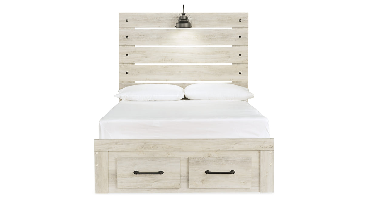 Cambeck Whitewash Full Storage Panel Bed from Ashley Furniture - Luna Furniture