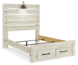 Cambeck Whitewash Full Storage Panel Bed from Ashley Furniture - Luna Furniture
