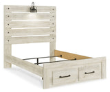 Cambeck Whitewash Full Panel Bed, Dresser, Mirror and Nightstand from Ashley Furniture - Luna Furniture