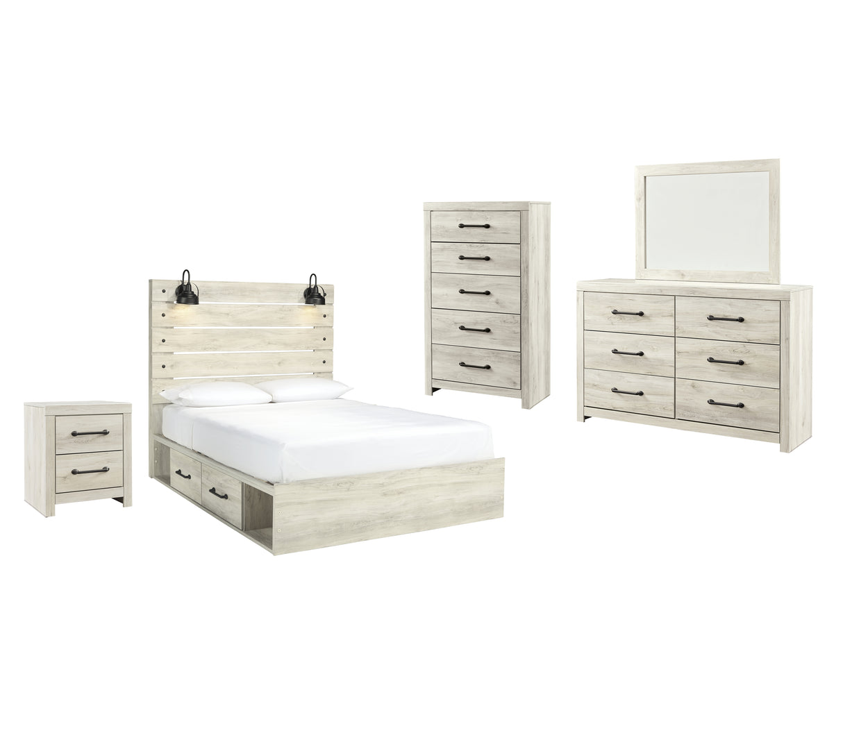 Cambeck Whitewash Storage Platform Bedroom Set with 4 Drawers from Ashley - Luna Furniture