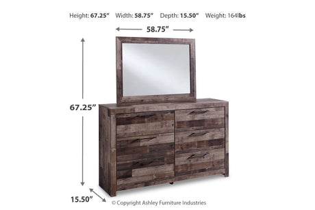 Derekson Multi Gray Dresser and Mirror from Ashley - Luna Furniture