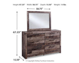 Derekson Multi Gray Dresser and Mirror from Ashley Furniture - Luna Furniture