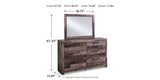 Derekson Multi Gray King Panel Headboard, Dresser, Mirror and Nightstand from Ashley - Luna Furniture