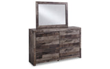 Derekson Full Panel Headboard Bed with Mirrored Dresser in Multi Gray from Ashley - Luna Furniture
