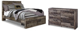Derekson Full Panel Bed with 2 Storage Drawers with Dresser in Multi Gray from Ashley - Luna Furniture