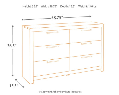 Derekson Twin Panel Bed with Dresser in Multi Gray from Ashley Furniture - Luna Furniture