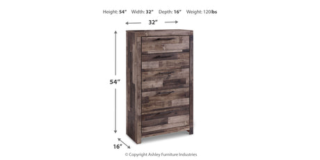 Derekson Multi Gray Queen Panel Headboard, Dresser, Chest and Nightstand from Ashley - Luna Furniture