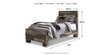Derekson Multi Gray Twin Panel Bed and Chest from Ashley - Luna Furniture