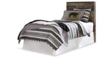 Derekson Twin Panel Headboard Bed with Mirrored Dresser and 2 Nightstands in Multi Gray from Ashley - Luna Furniture