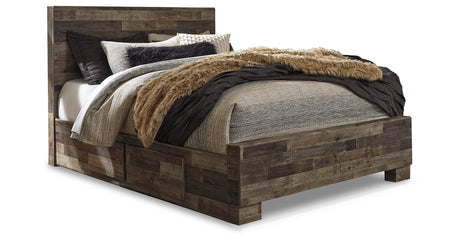 Derekson Multi Gray Queen Storage Platform Bed with 4 Drawers from Ashley - Luna Furniture