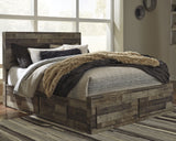Derekson Multi Gray Queen Storage Platform Bed with 4 Drawers from Ashley Furniture - Luna Furniture