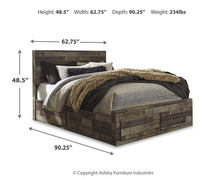 Derekson Multi Gray Queen Storage Platform Bed with 4 Drawers from Ashley - Luna Furniture