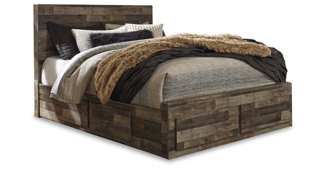 Derekson Multi Gray Queen Storage Platform Bed with 6 Drawers from Ashley - Luna Furniture