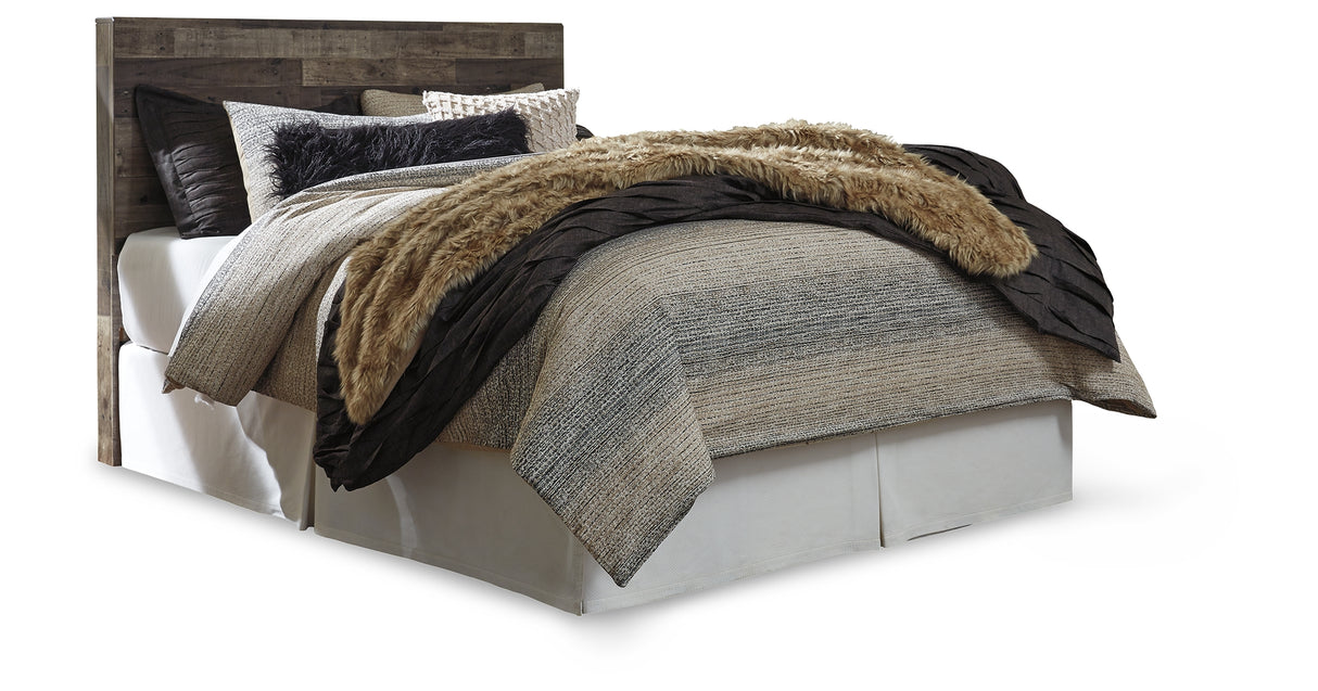Derekson Queen/Full Panel Headboard Bed with Mirrored Dresser, Chest and Nightstand in Multi Gray from Ashley - Luna Furniture
