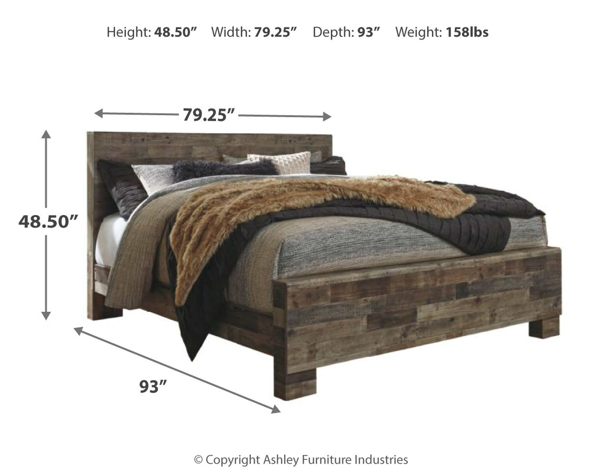 Derekson Multi Gray King Panel Bed from Ashley Furniture - Luna Furniture