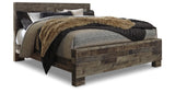 Derekson Multi Gray King Panel Bed, Mirror and Nightstand from Ashley - Luna Furniture