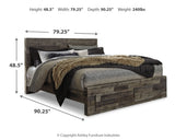 Derekson King Panel Bed with 2 Storage Drawers with Mirrored Dresser and 2 Nightstands in Multi Gray from Ashley Furniture - Luna Furniture