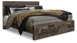 Derekson Multi Gray King Storage Platform Bed from Ashley Furniture - Luna Furniture