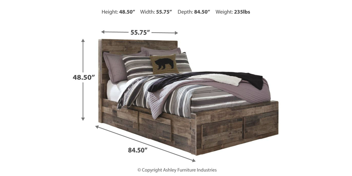 Derekson Multi Gray Full Storage Platform Bed with 6 Drawers from Ashley Furniture - Luna Furniture