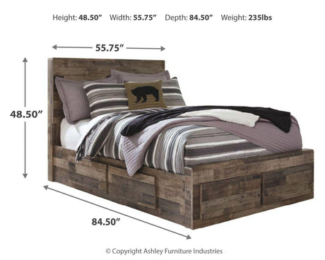 Derekson Multi Gray Full Storage Platform Bed with 6 Drawers from Ashley Furniture - Luna Furniture