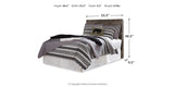Derekson Full Panel Headboard Bed with Mirrored Dresser in Multi Gray from Ashley - Luna Furniture