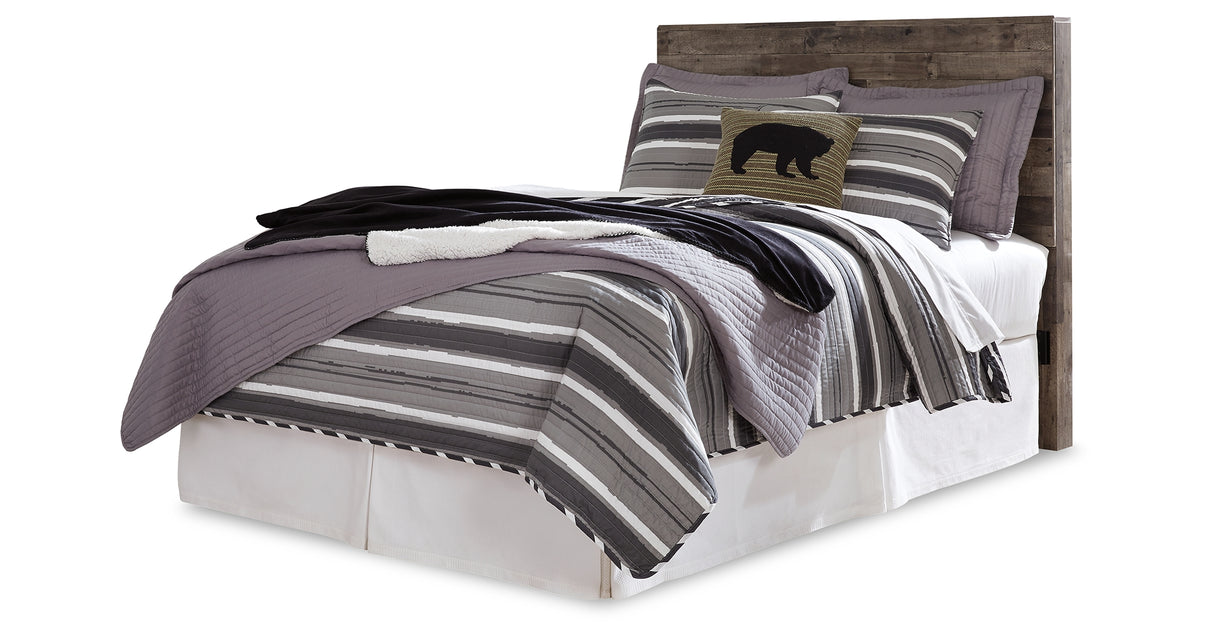 Derekson Full Panel Headboard Bed with Mirrored Dresser in Multi Gray from Ashley - Luna Furniture