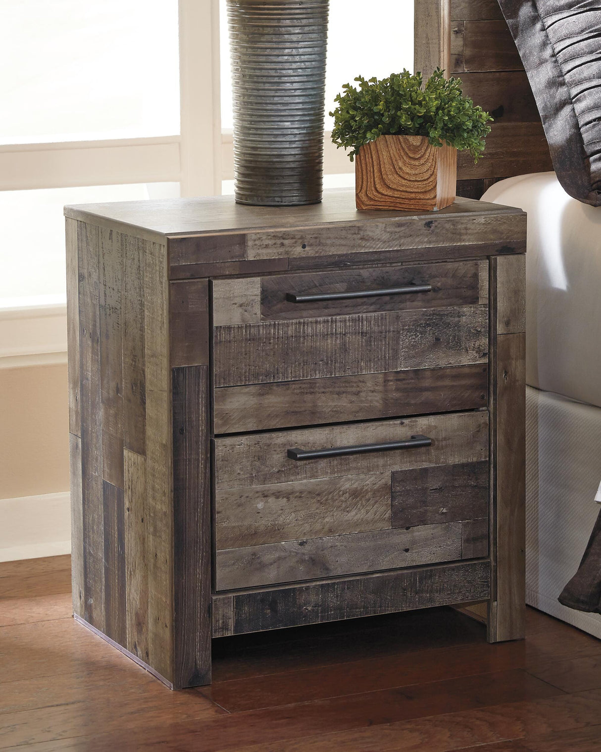 Derekson Multi Gray Nightstand from Ashley Furniture - Luna Furniture