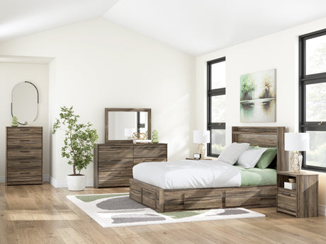 Elbrim Brown LED Storage Panel Bedroom Set with 6 Drawers from Ashley - Luna Furniture