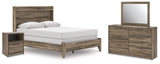 Elbrim Brown Queen Panel Bed, Dresser, Mirror and Nightstand from Ashley Furniture - Luna Furniture