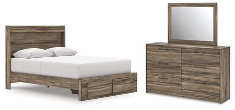 Elbrim Queen Panel Storage Bed, Dresser and Mirror from Ashley Furniture - Luna Furniture