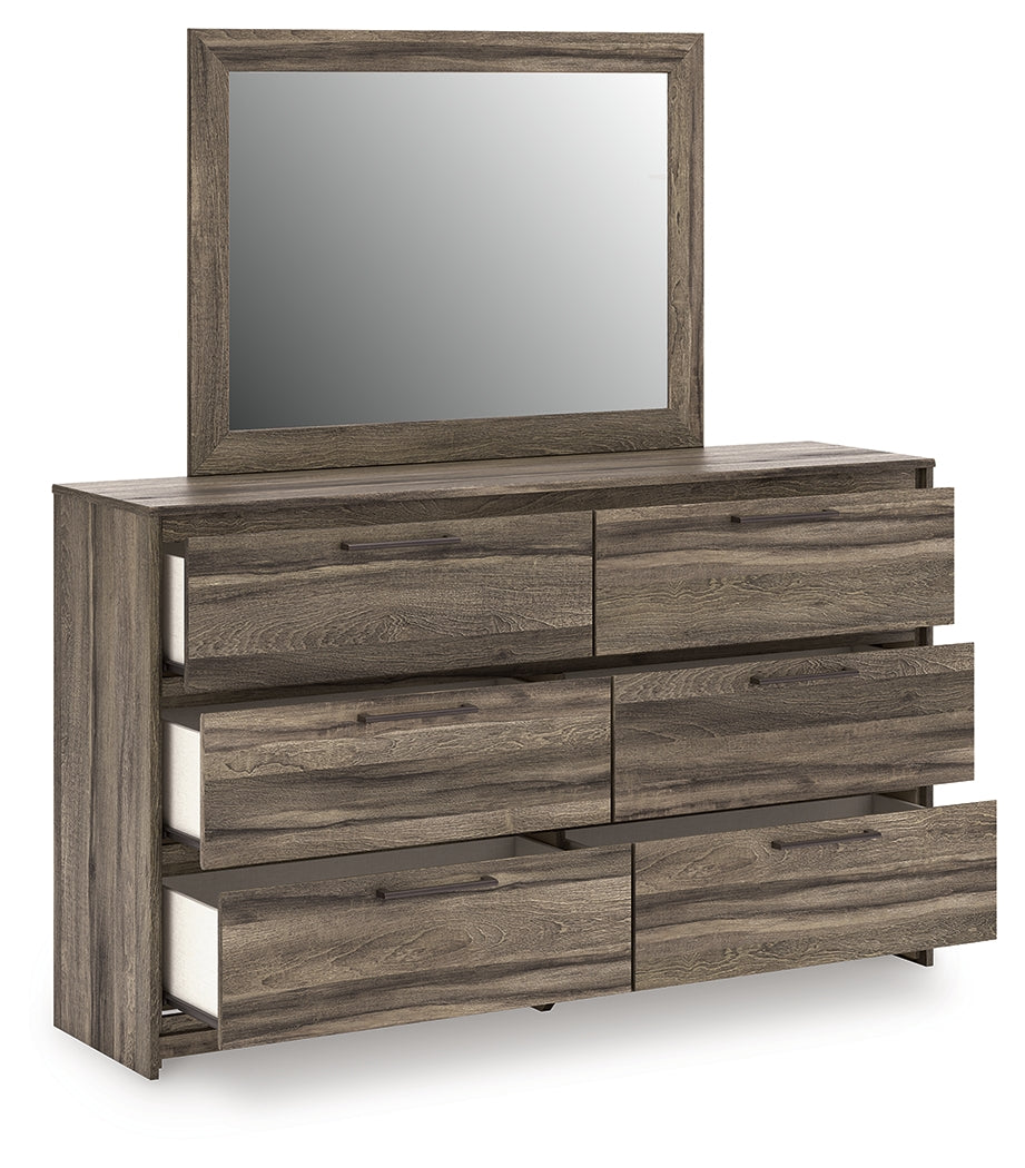 Elbrim Brown Queen Panel Storage Bed, Dresser, Mirror and Nightstand from Ashley Furniture - Luna Furniture