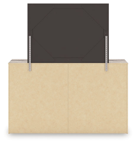 Elbrim Brown King Panel Bed, Dresser, Mirror and Nightstand from Ashley Furniture - Luna Furniture