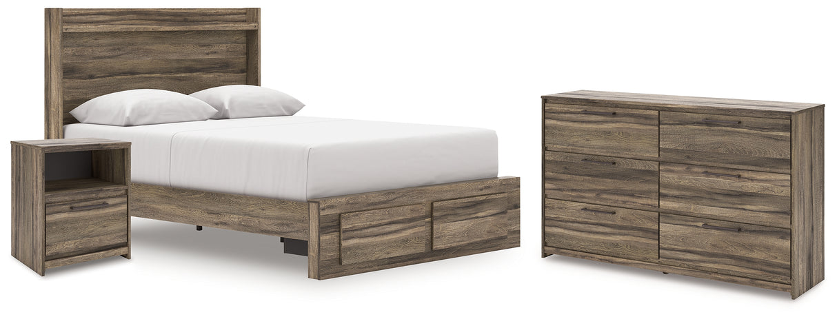 Elbrim Brown Queen Panel Storage Bed, Dresser and Nightstand from Ashley Furniture - Luna Furniture